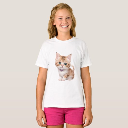 Schattig Baby Kitten Design T-shirt (Voorkant volledig)