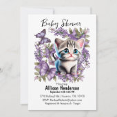 Schattig Baby kitten en vlinders Baby shower Kaart (Voorkant)