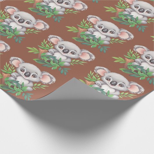 Schattig Baby Koala Beer Cadeaupapier (Hoek)