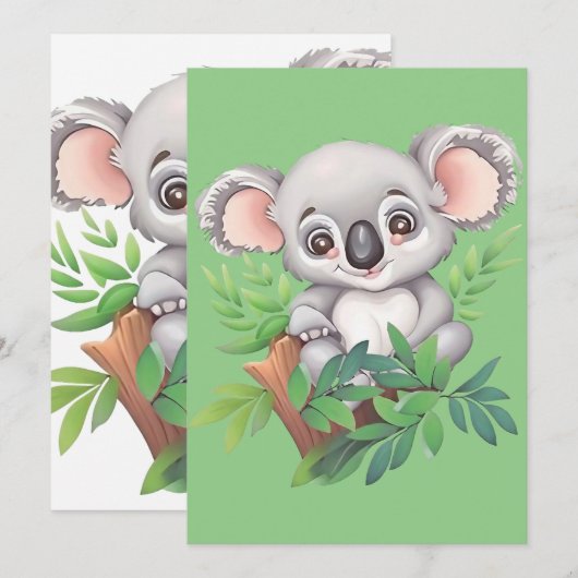 Schattig Baby Koala Beer Feestdagenkaart (Voorkant / Achterkant)