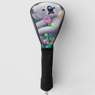 Schattig Baby Koala-Beer met bloemen Golfheadcover