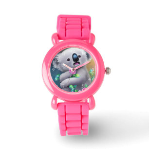 Schattig Baby Koala-Beer met bloemen Horloge