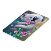 Schattig Baby Koala-Beer met bloemen Magneet (Linkerzijde)