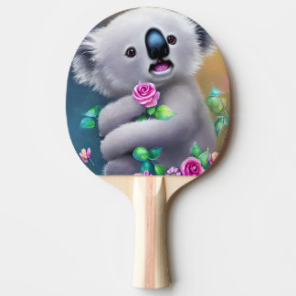 Schattig Baby Koala-Beer met bloemen Tafeltennisbatje