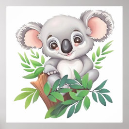 Schattig Baby Koala Beer Poster