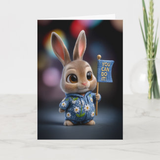 Schattig baby konijn in madeliefjes romper aanmoed kaart
