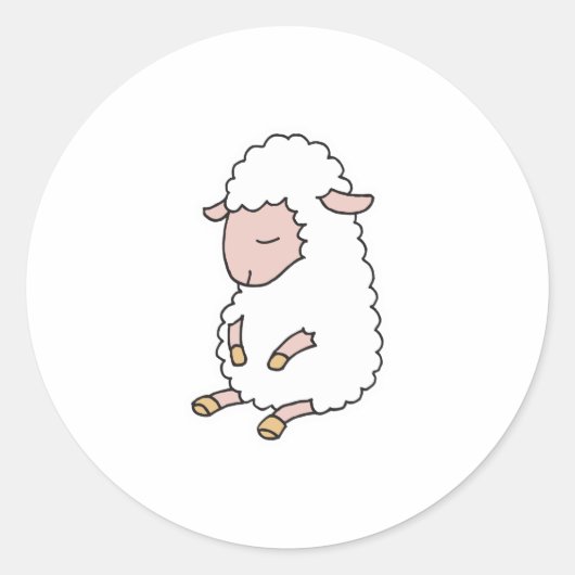 schattig baby lammetje ronde sticker (Voorkant)