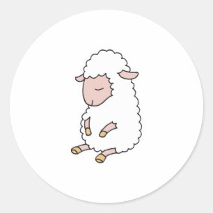 schattig baby lammetje ronde sticker