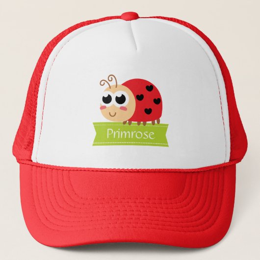 Schattig baby lieveheersbeestje met hartstippen trucker pet (Voorkant)