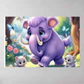 Schattig Baby Mammoth Poster (Voorkant)