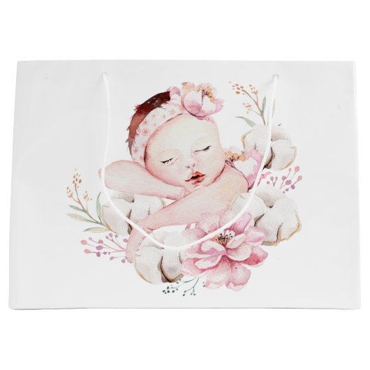 Schattig Baby Meisje Baby shower Groot Cadeauzakje (Voorkant)