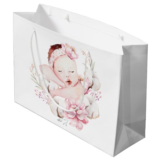 Schattig Baby Meisje Baby shower Groot Cadeauzakje (Achterkant Gekanteld)