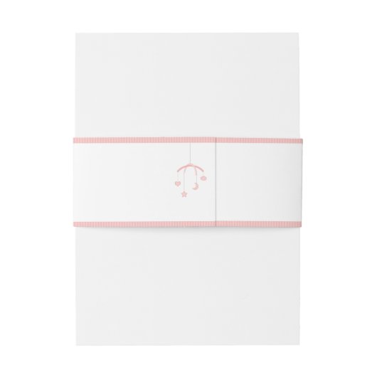 Schattig Baby Meisje en haar mobiele Baby shower Uitnodigingen Wikkel (Achterkant Voorbeeld)