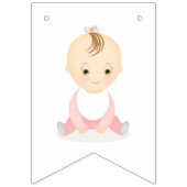 Schattig Baby Meisje en haar mobiele Baby shower Vlaggetjes (Eerste vlag)