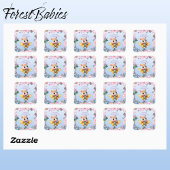 Schattig Baby Meisje Vlinder Kind Verjaardagsfeest Vierkante Sticker