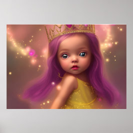 Schattig baby meisje vlindervleugels paars roze 2 poster