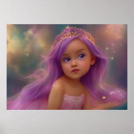 Schattig baby meisje vlindervleugels paars roze poster