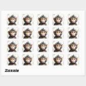 Schattig Baby Monkey Happy Smiling Portret Vierkante Sticker (Vel)