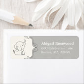 Schattig Baby olifant | Adres Baby shower Etiket (Insitu)
