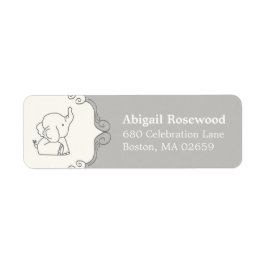 Schattig Baby olifant | Adres Baby shower Etiket