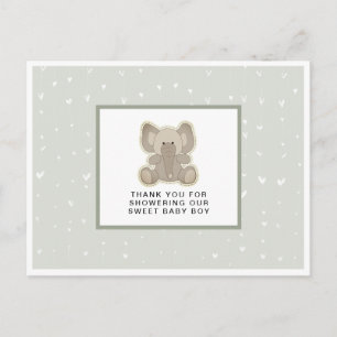 Schattig Baby olifant Baby shower Dank u wel Briefkaart