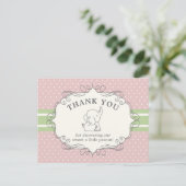 Schattig Baby olifant | Baby shower Hartelijk dank Briefkaart (Staand voorkant)