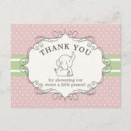 Schattig Baby olifant | Baby shower Hartelijk dank Briefkaart