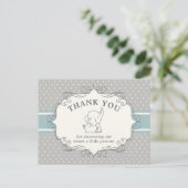 Schattig Baby olifant | Baby shower Hartelijk dank Briefkaart (Staand voorkant)