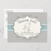 Schattig Baby olifant | Baby shower Hartelijk dank Briefkaart (Voorkant / Achterkant)