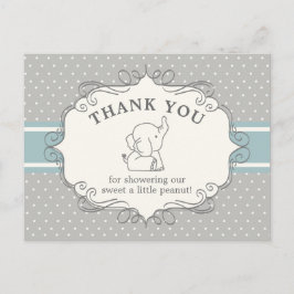 Schattig Baby olifant | Baby shower Hartelijk dank Briefkaart