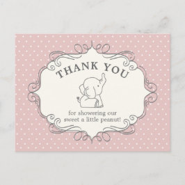 Schattig Baby olifant | Baby shower Hartelijk dank Briefkaart