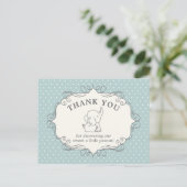 Schattig Baby olifant | Baby shower Hartelijk dank Briefkaart (Staand voorkant)
