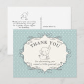 Schattig Baby olifant | Baby shower Hartelijk dank Briefkaart (Voorkant / Achterkant)