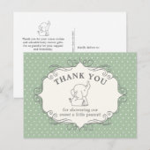 Schattig Baby olifant | Baby shower Hartelijk dank Briefkaart (Voorkant / Achterkant)