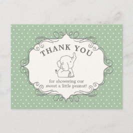 Schattig Baby olifant | Baby shower Hartelijk dank Briefkaart