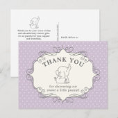Schattig Baby olifant | Baby shower Hartelijk dank Briefkaart (Voorkant / Achterkant)