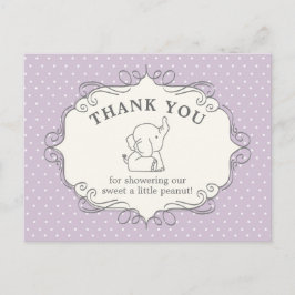 Schattig Baby olifant | Baby shower Hartelijk dank Briefkaart