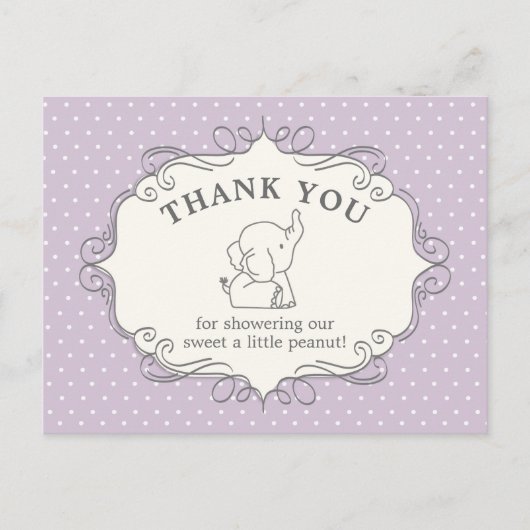 Schattig Baby olifant | Baby shower Hartelijk dank Briefkaart (Voorkant)