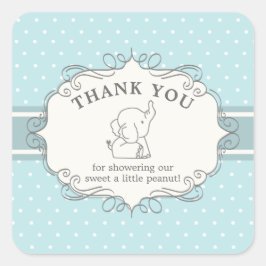 Schattig Baby olifant | Baby shower Hartelijk dank Vierkante Sticker