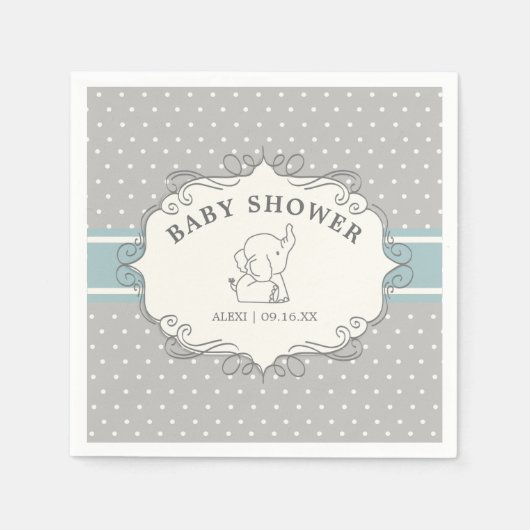 Schattig Baby olifant | BABY SHOWER Servet (Voorkant)