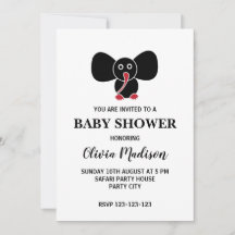 Schattig Baby Olifant Genderneutraal Baby shower
