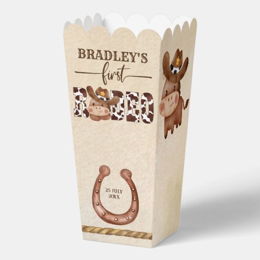 Schattig baby paard eerste rodeo kleine cowboy ver bedankdoosjes (Achterkant)