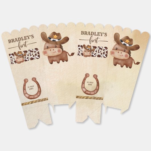 Schattig baby paard eerste rodeo kleine cowboy ver bedankdoosjes (Ongevouwen)