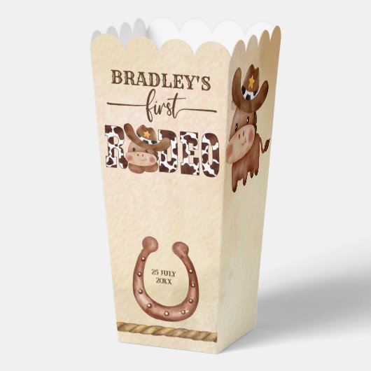 Schattig baby paard eerste rodeo kleine cowboy ver bedankdoosjes (Voorkant)