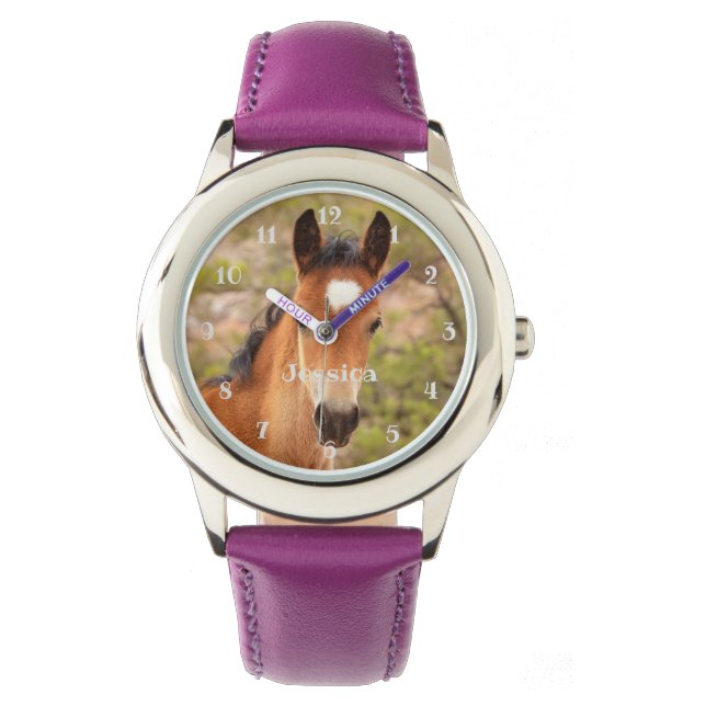 Schattig Baby paard meisjes Horloge (Voorkant)
