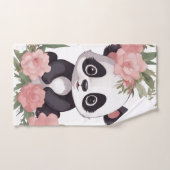 Schattig Baby Panda Beer met bloemen Bad Handdoek (Handdoek)