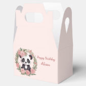 Schattig Baby Panda Beer met bloemen Bedankdoosjes (Geopend)