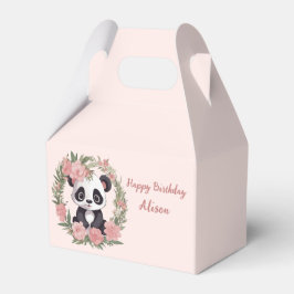 Schattig Baby Panda Beer met bloemen Bedankdoosjes