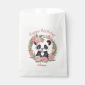 Schattig Baby Panda Beer met bloemen Bedankzakje (Voorkant)