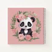 Schattig Baby Panda Beer met bloemen Notitieboek (Achterkant)